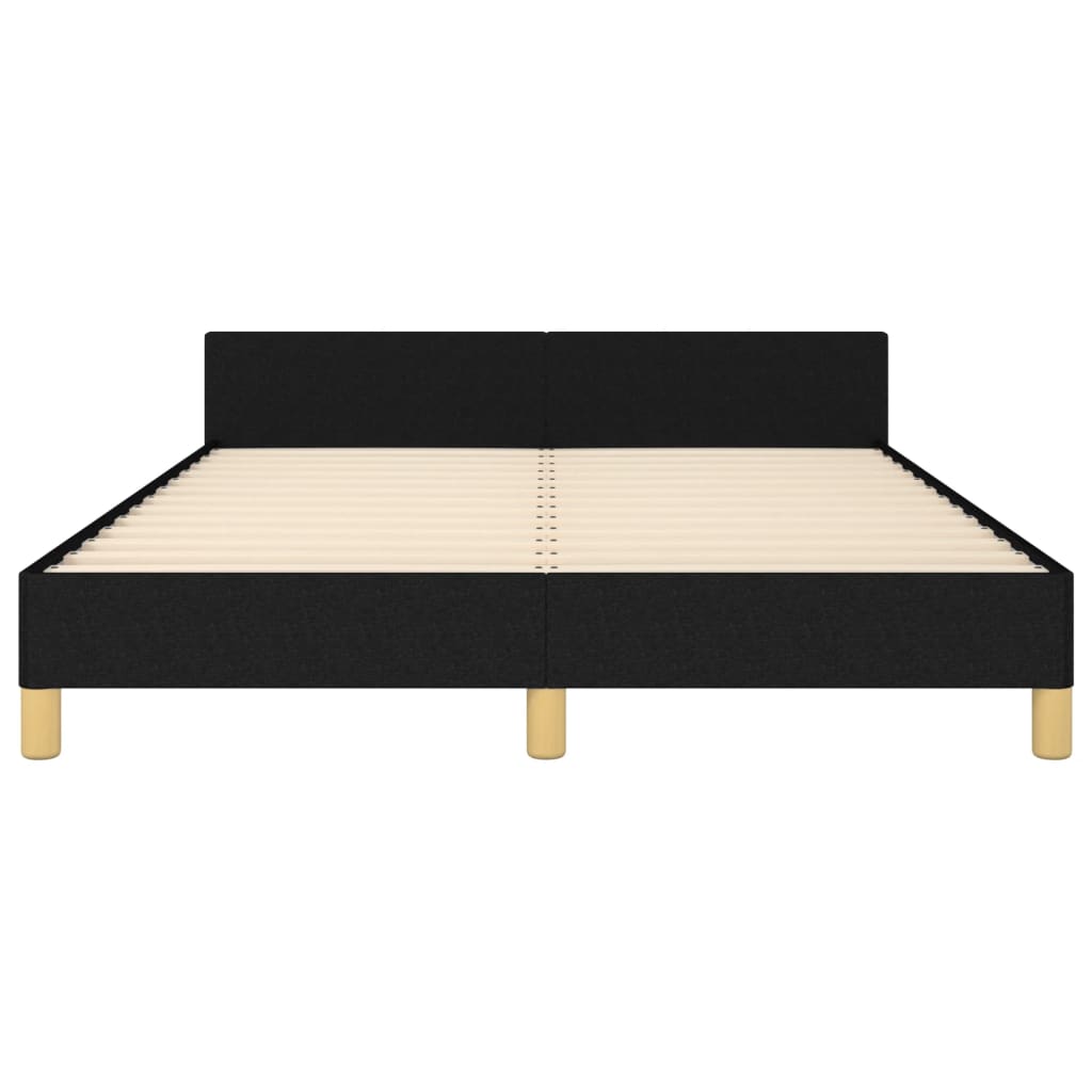 Bedframe met hoofdbord stof zwart 140x190 cm Bedden & bedframes | Creëer jouw Trendy Thuis | Gratis bezorgd & Retour | Trendy.nl