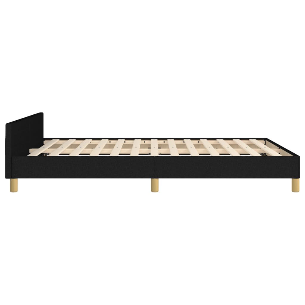 Bedframe met hoofdbord stof zwart 140x190 cm Bedden & bedframes | Creëer jouw Trendy Thuis | Gratis bezorgd & Retour | Trendy.nl