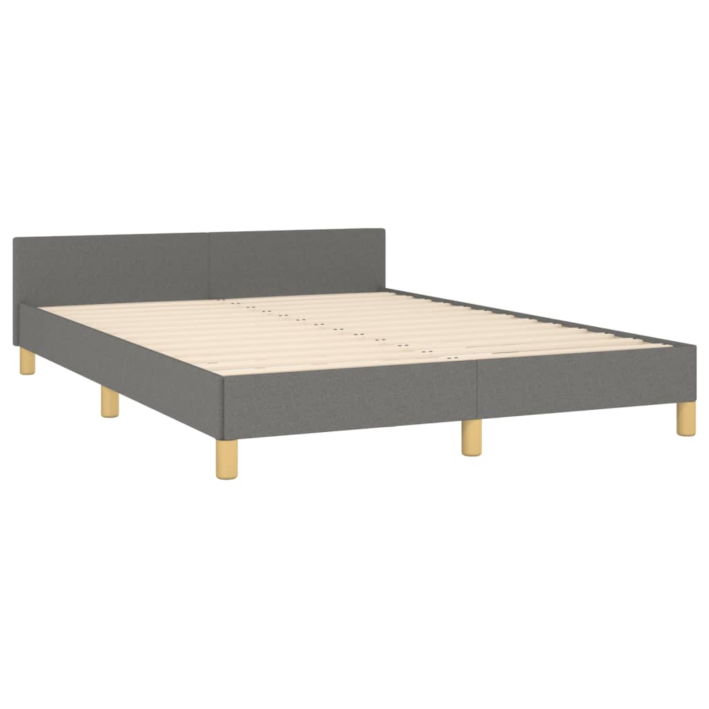 Bedframe met hoofdbord stof donkergrijs 140x200 cm Bedden & bedframes | Creëer jouw Trendy Thuis | Gratis bezorgd & Retour | Trendy.nl