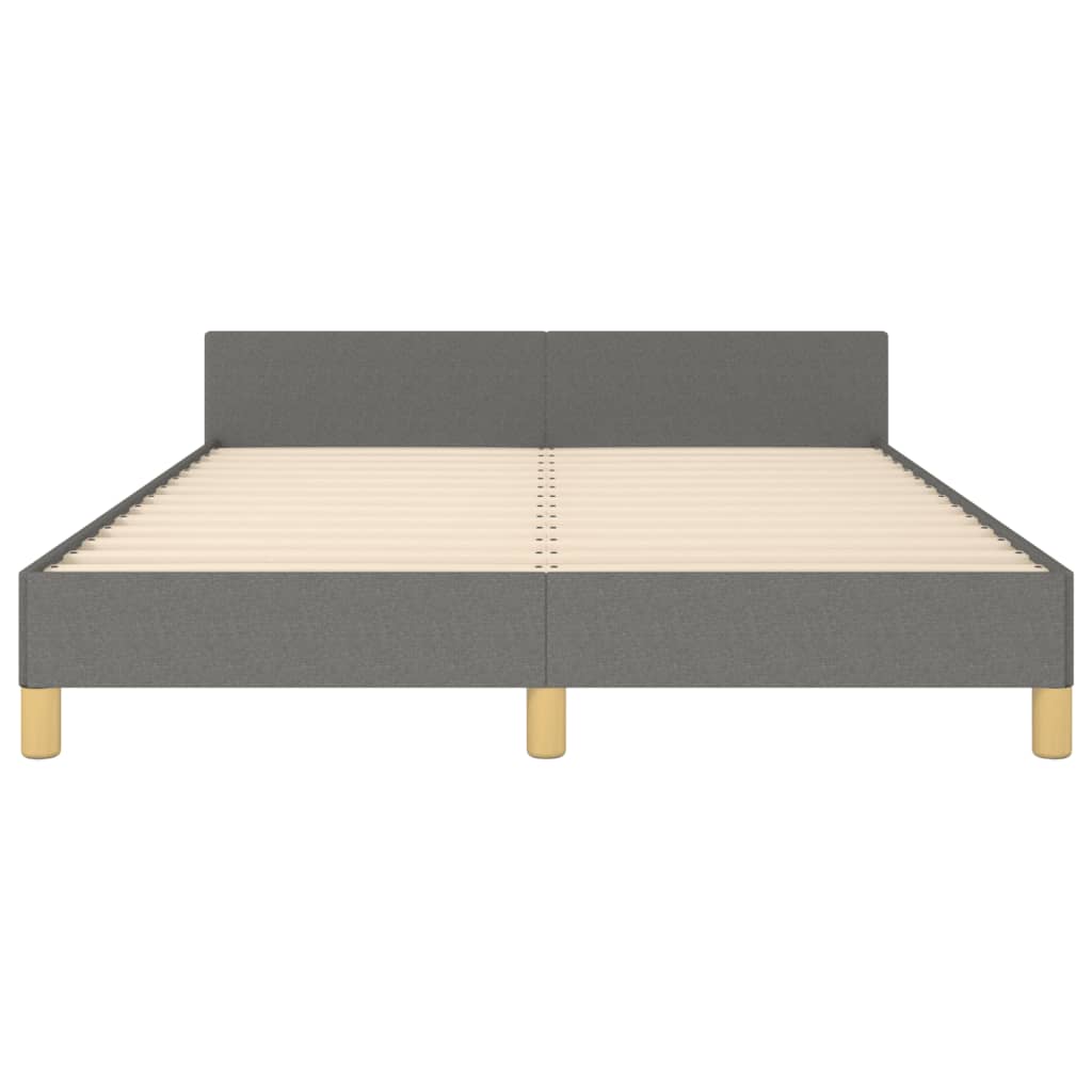 Bedframe met hoofdbord stof donkergrijs 140x200 cm Bedden & bedframes | Creëer jouw Trendy Thuis | Gratis bezorgd & Retour | Trendy.nl