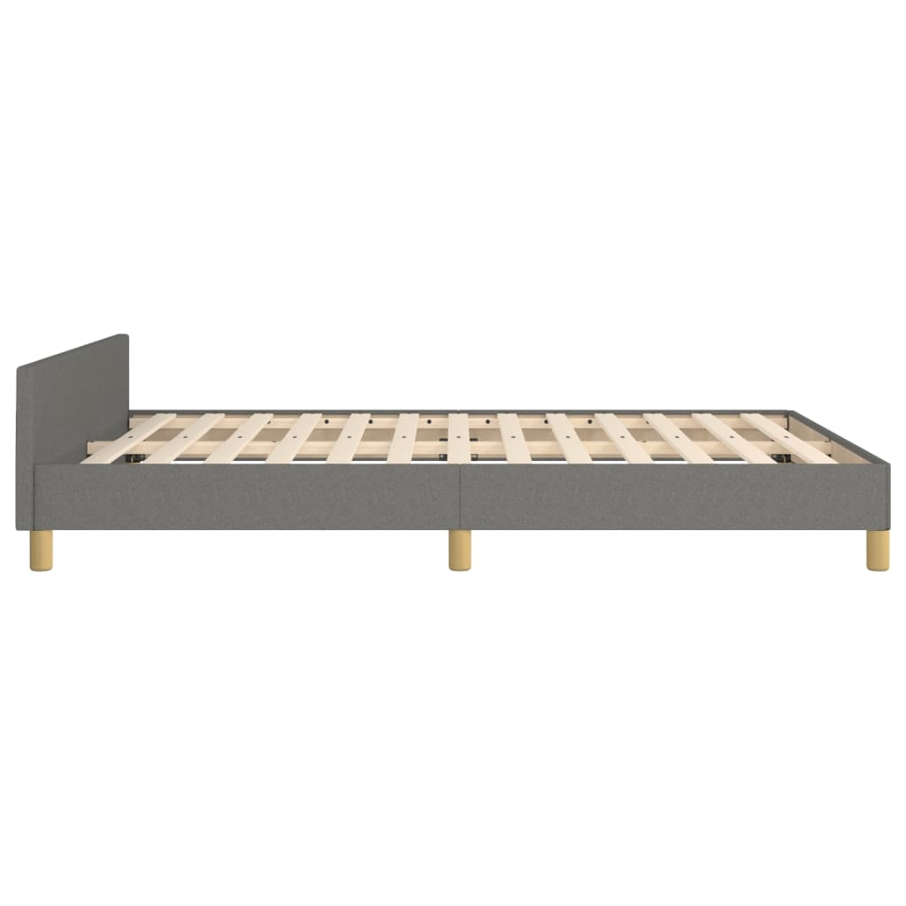 Bedframe met hoofdbord stof donkergrijs 140x200 cm Bedden & bedframes | Creëer jouw Trendy Thuis | Gratis bezorgd & Retour | Trendy.nl