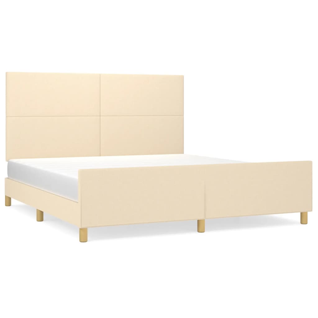 Bedframe zonder matras stof crèmekleurig 160x200 cm