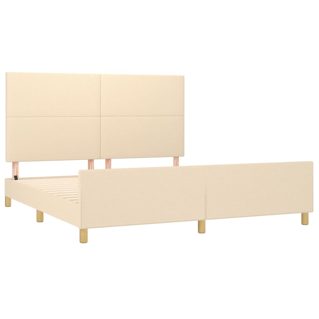 Bedframe zonder matras stof crèmekleurig 160x200 cm