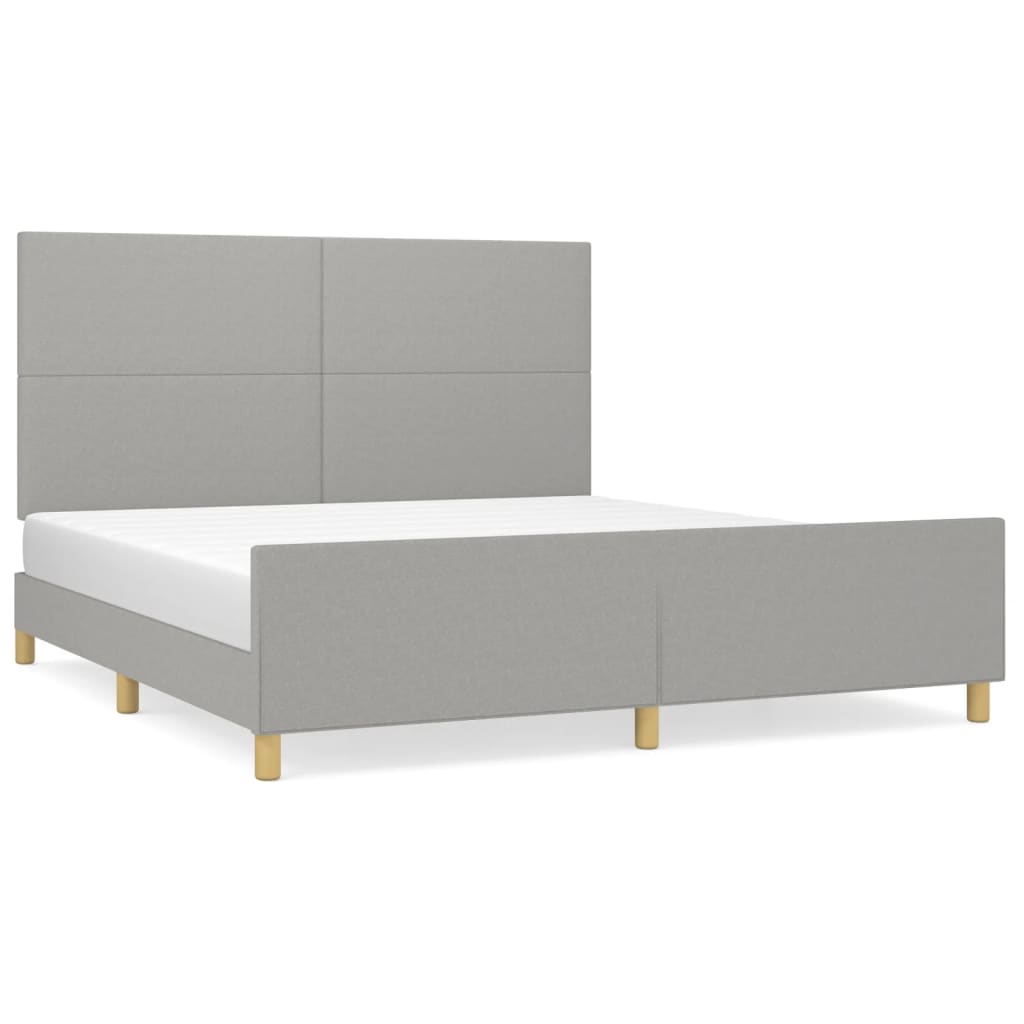 Bedframe met hoofdbord stof lichtgrijs 180x200 cm Bedden & bedframes | Creëer jouw Trendy Thuis | Gratis bezorgd & Retour | Trendy.nl