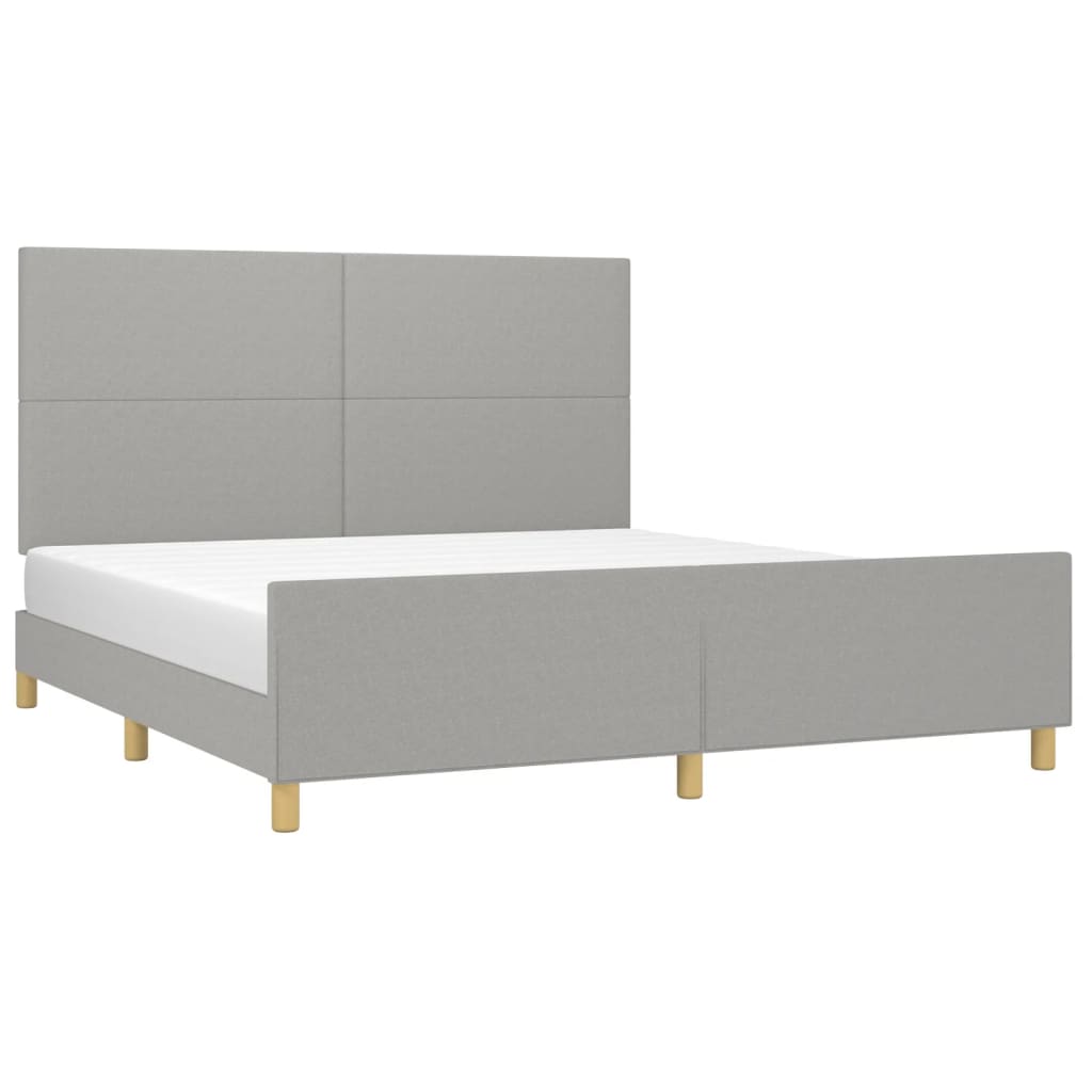 Bedframe met hoofdbord stof lichtgrijs 180x200 cm Bedden & bedframes | Creëer jouw Trendy Thuis | Gratis bezorgd & Retour | Trendy.nl