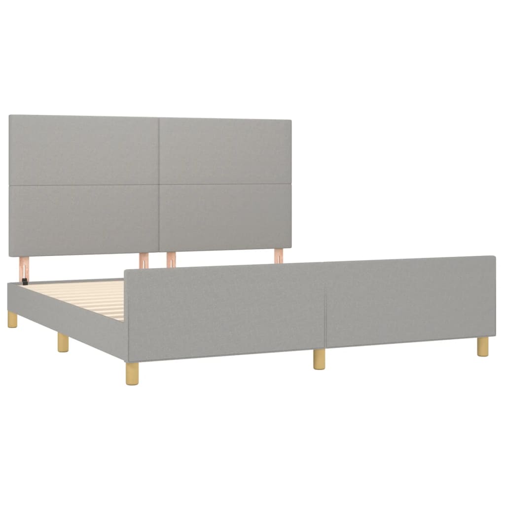 Bedframe met hoofdbord stof lichtgrijs 180x200 cm Bedden & bedframes | Creëer jouw Trendy Thuis | Gratis bezorgd & Retour | Trendy.nl