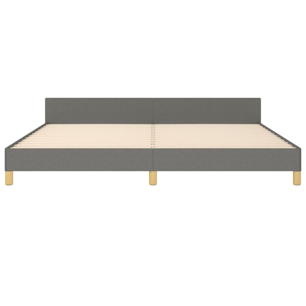 Bedframe met hoofdbord stof donkergrijs 200x200 cm Bedden & bedframes | Creëer jouw Trendy Thuis | Gratis bezorgd & Retour | Trendy.nl