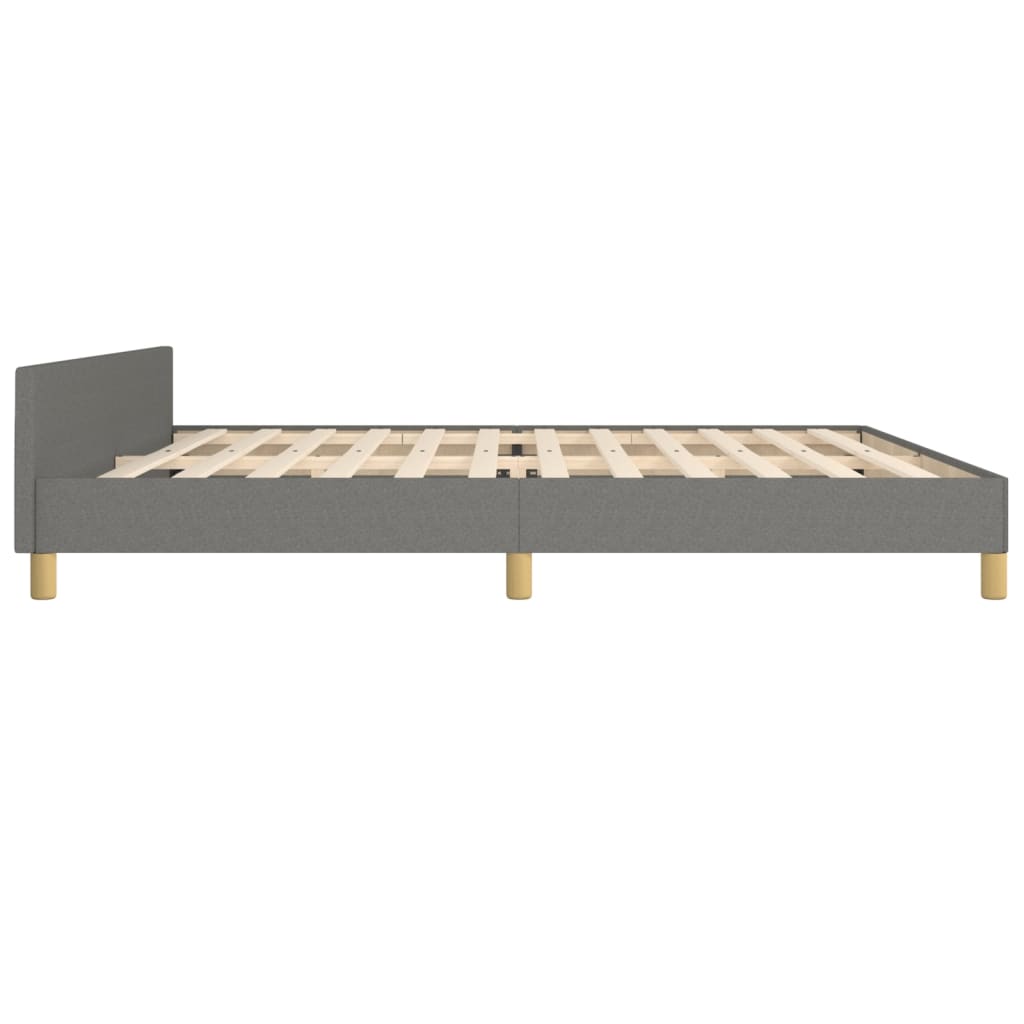 Bedframe met hoofdbord stof donkergrijs 200x200 cm Bedden & bedframes | Creëer jouw Trendy Thuis | Gratis bezorgd & Retour | Trendy.nl