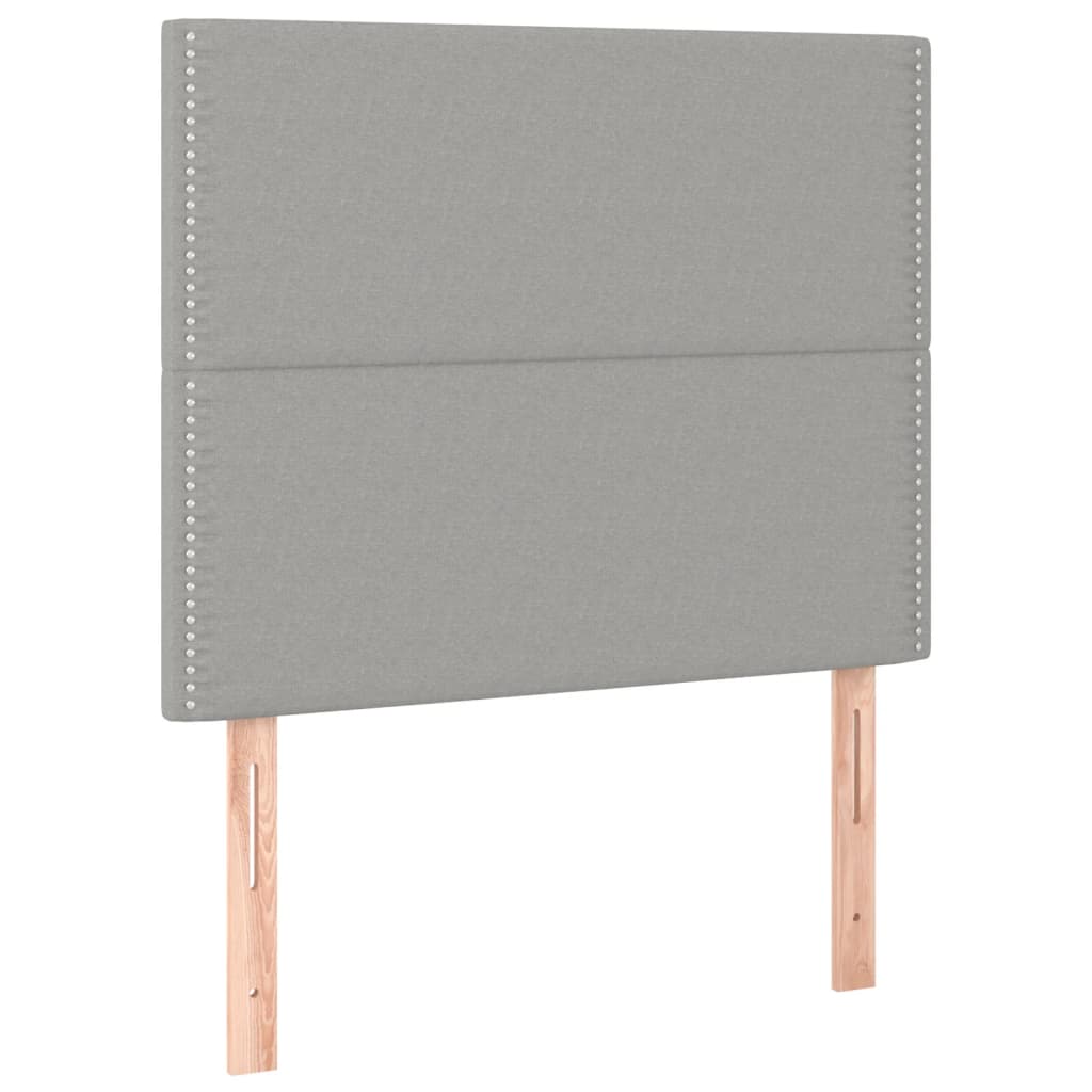 Bedframe met hoofdbord stof lichtgrijs 90x190 cm Bedden & bedframes | Creëer jouw Trendy Thuis | Gratis bezorgd & Retour | Trendy.nl