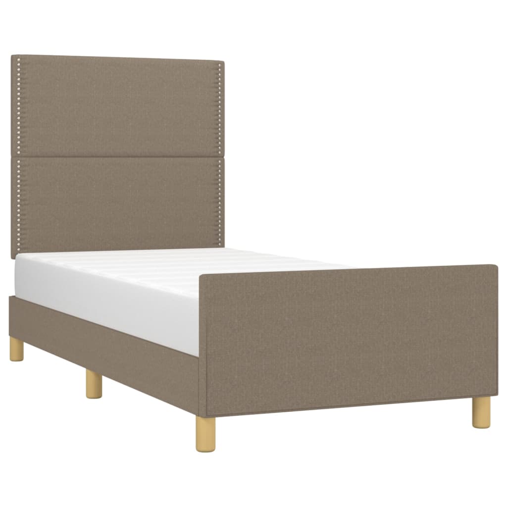 Bedframe met hoofdbord stof taupe 90x200 cm Bedden & bedframes | Creëer jouw Trendy Thuis | Gratis bezorgd & Retour | Trendy.nl