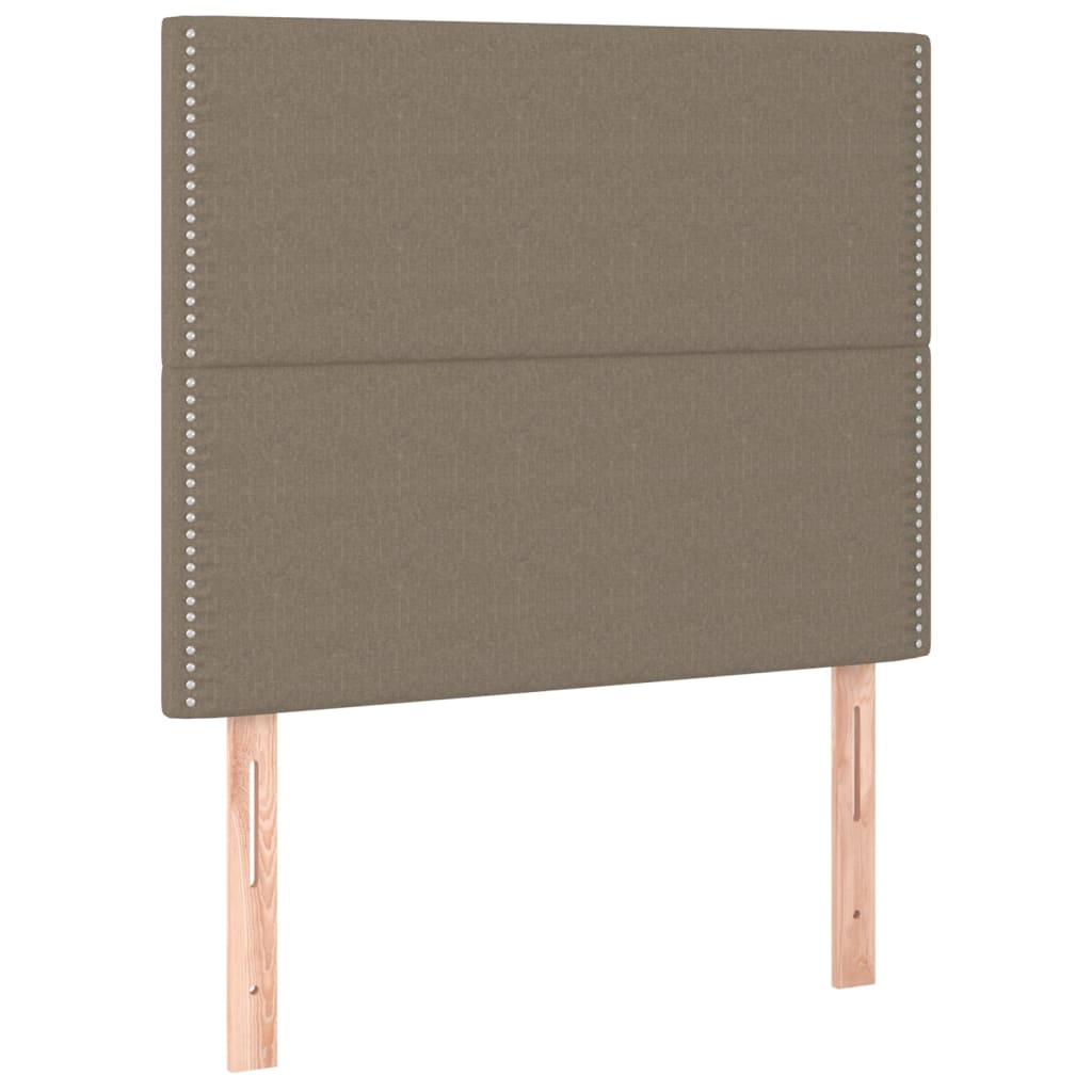 Bedframe met hoofdbord stof taupe 90x200 cm Bedden & bedframes | Creëer jouw Trendy Thuis | Gratis bezorgd & Retour | Trendy.nl