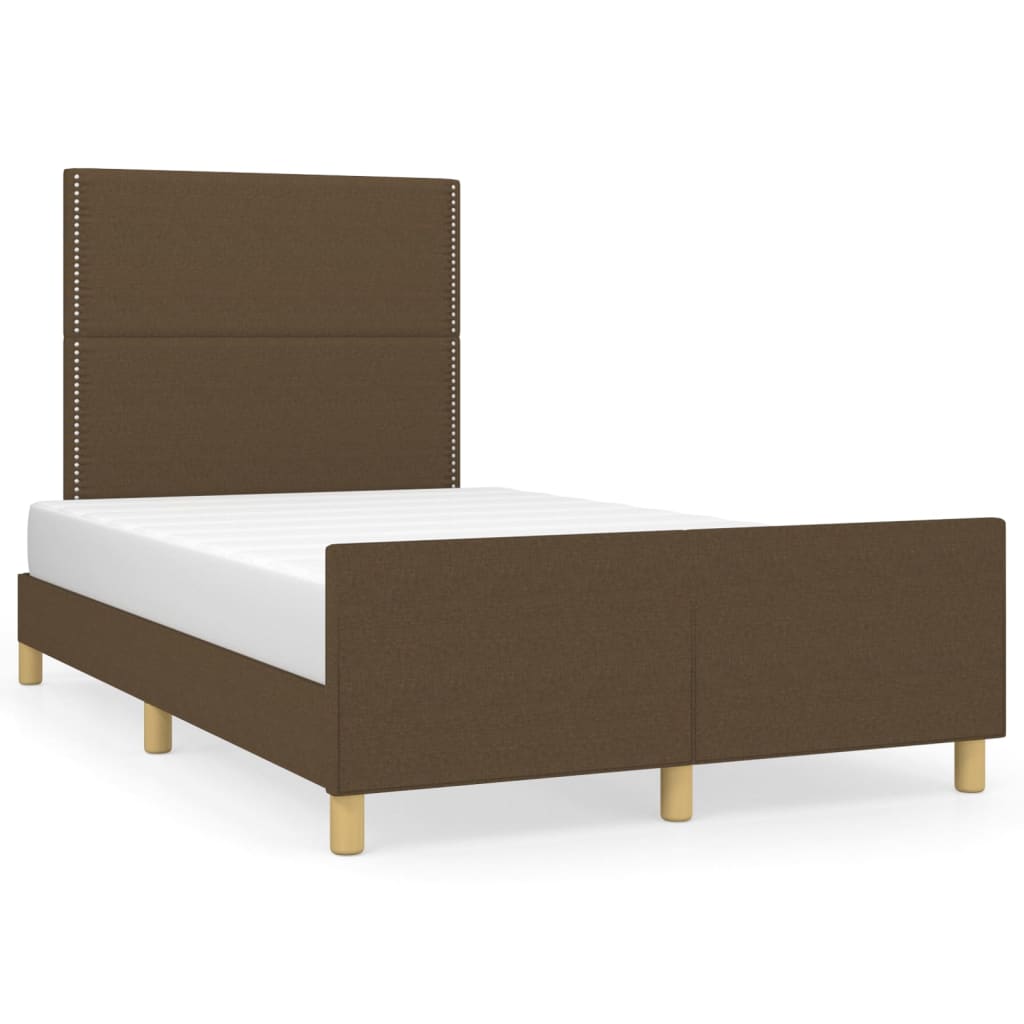 Bedframe met hoofdeinde stof donkerbruin 120x200 cm Bedden & bedframes | Creëer jouw Trendy Thuis | Gratis bezorgd & Retour | Trendy.nl