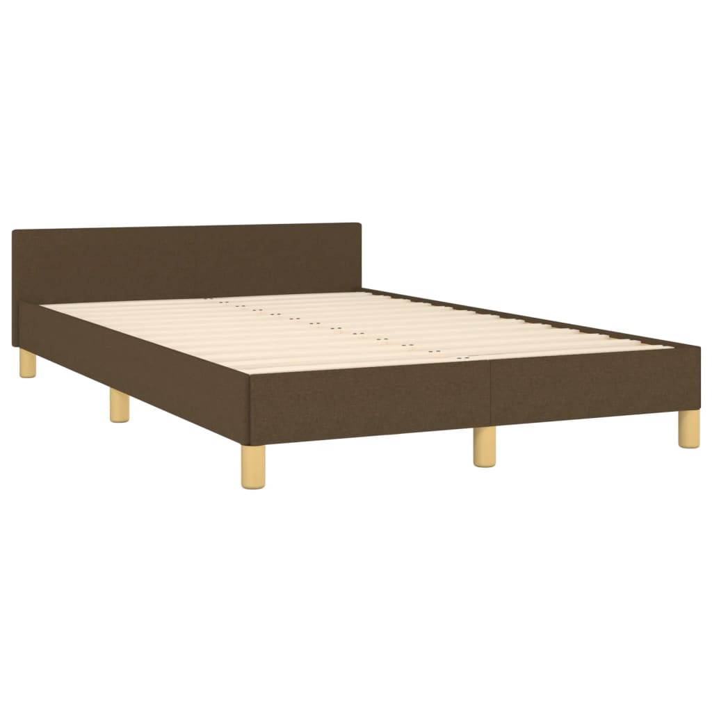 Bedframe met hoofdeinde stof donkerbruin 120x200 cm Bedden & bedframes | Creëer jouw Trendy Thuis | Gratis bezorgd & Retour | Trendy.nl