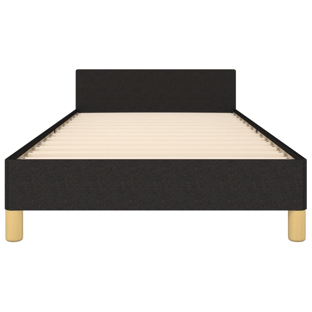 Bedframe met hoofdbord stof zwart 80x200 cm Bedden & bedframes | Creëer jouw Trendy Thuis | Gratis bezorgd & Retour | Trendy.nl