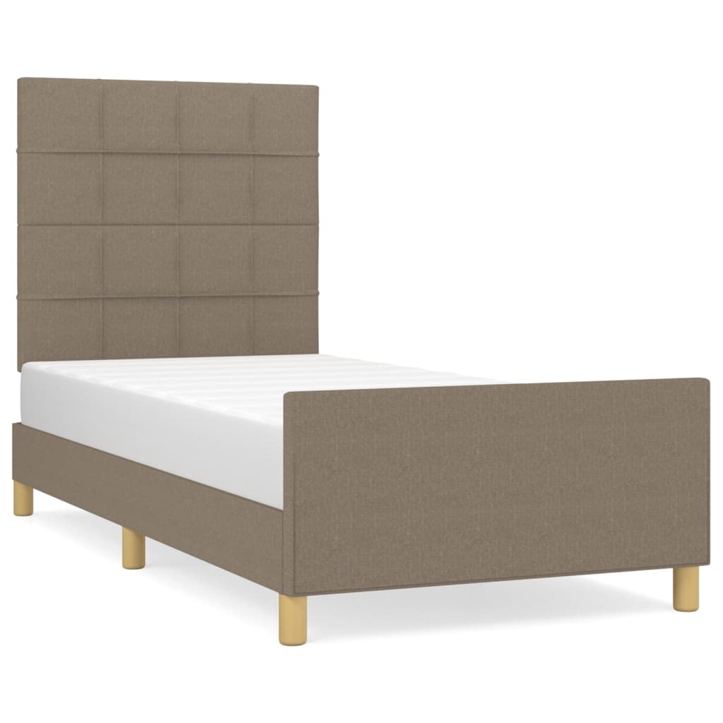 Bedframe met hoofdeinde stof taupe 80x200 cm