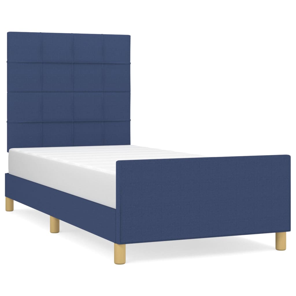 Bedframe zonder matras 80x200 cm stof blauw