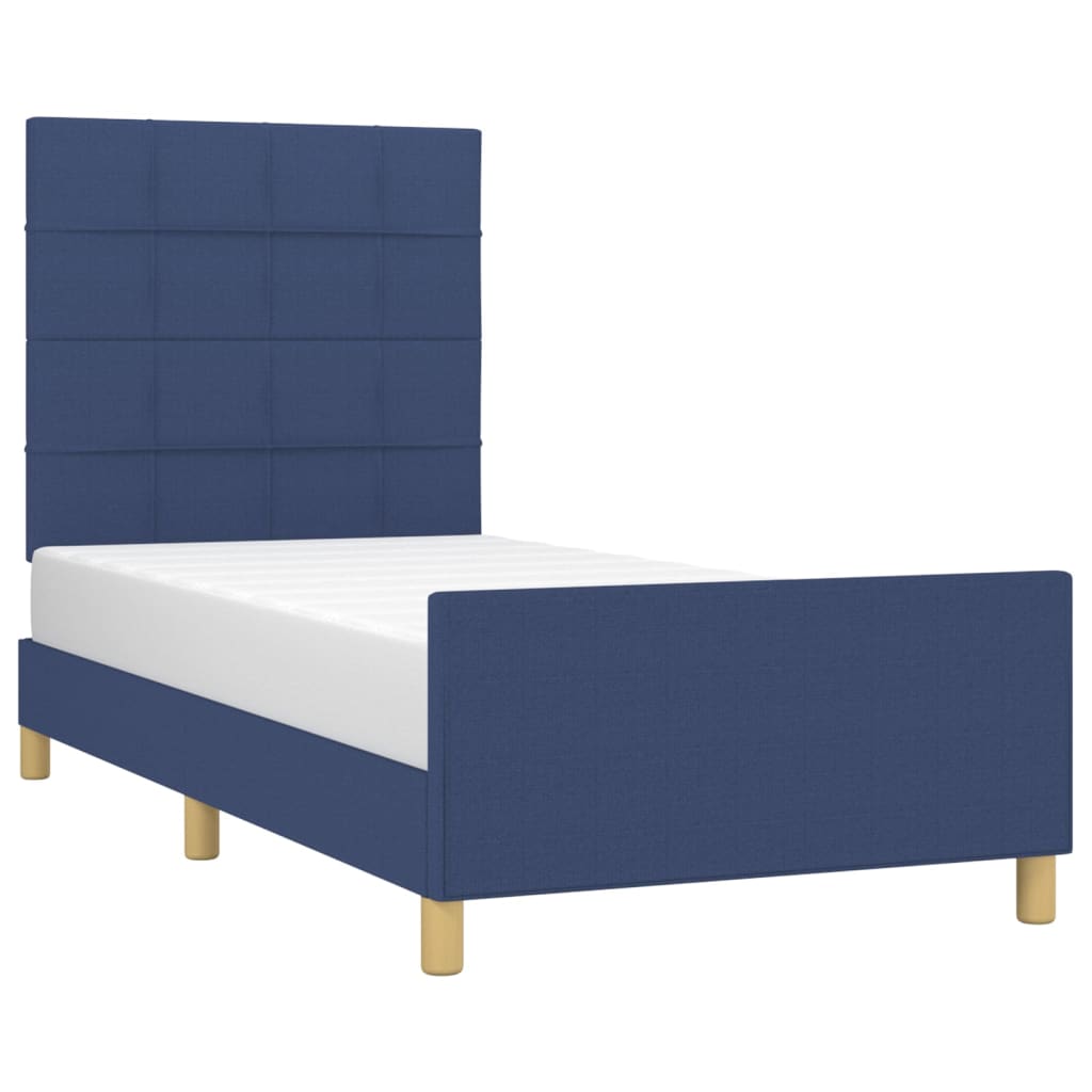 Bedframe zonder matras 80x200 cm stof blauw