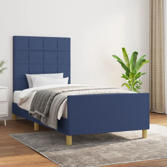 Bedframe zonder matras 80x200 cm stof blauw