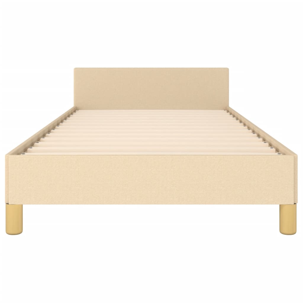 Bedframe zonder matras 90x190 cm stof crèmekleurig