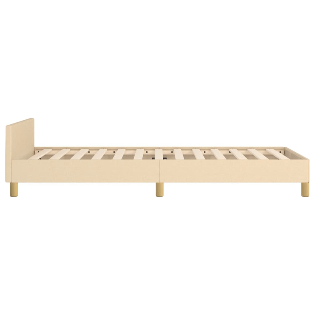 Bedframe zonder matras 90x190 cm stof crèmekleurig