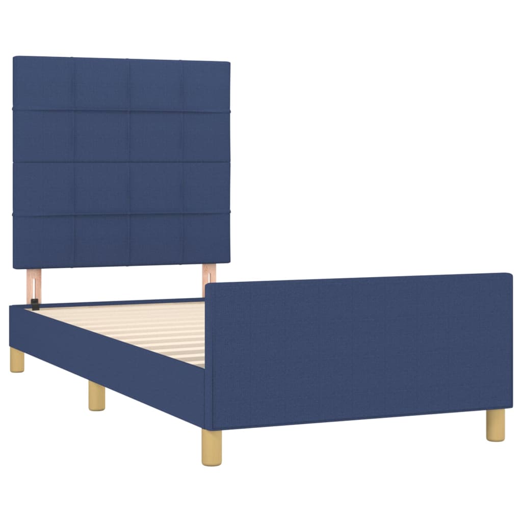 Bedframe met hoofdeinde stof blauw 90x190 cm Bedden & bedframes | Creëer jouw Trendy Thuis | Gratis bezorgd & Retour | Trendy.nl