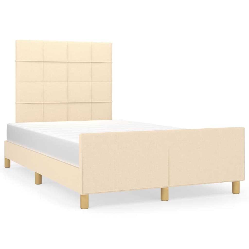 Bedframe zonder matras 120x200 cm stof crèmekleurig