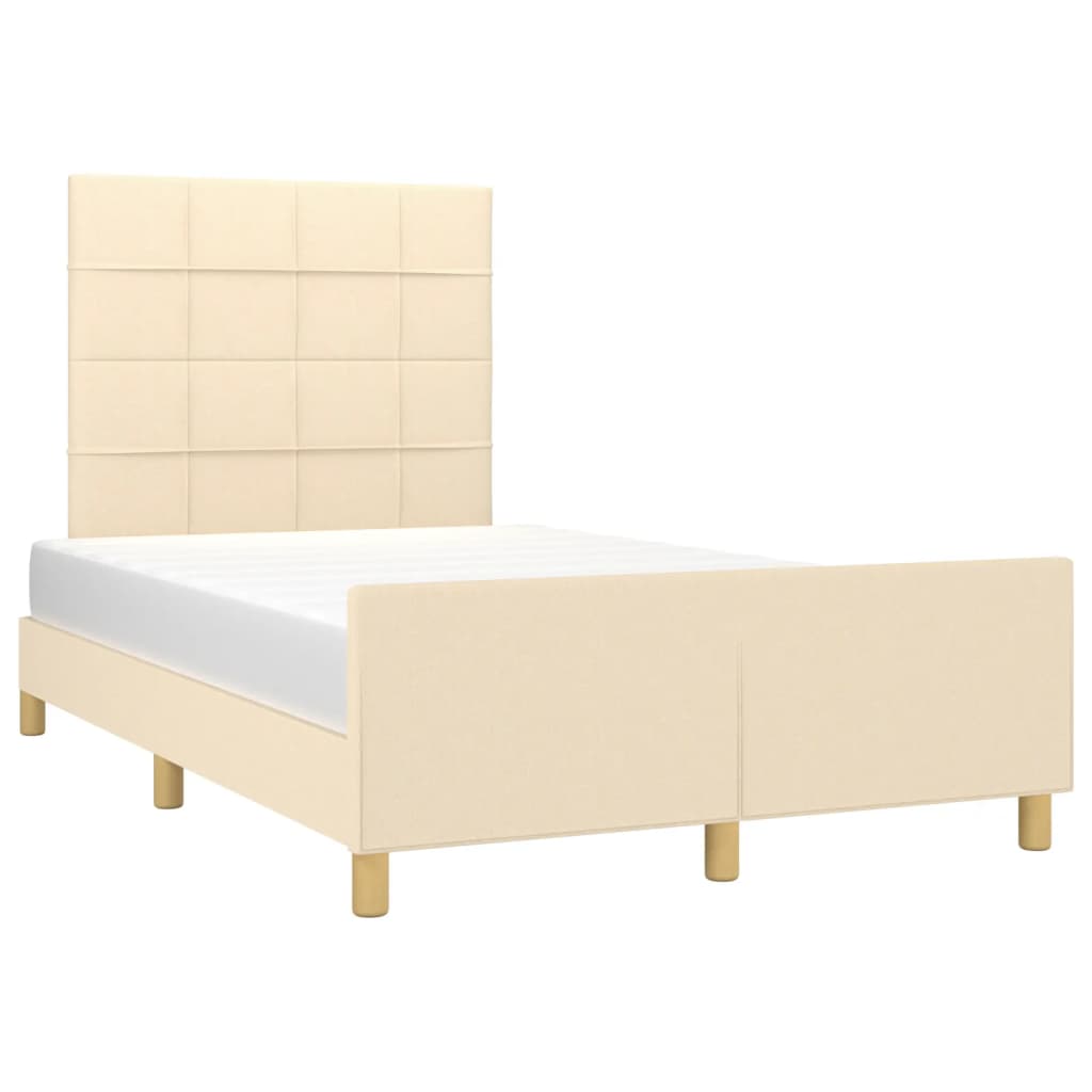 Bedframe zonder matras 120x200 cm stof crèmekleurig