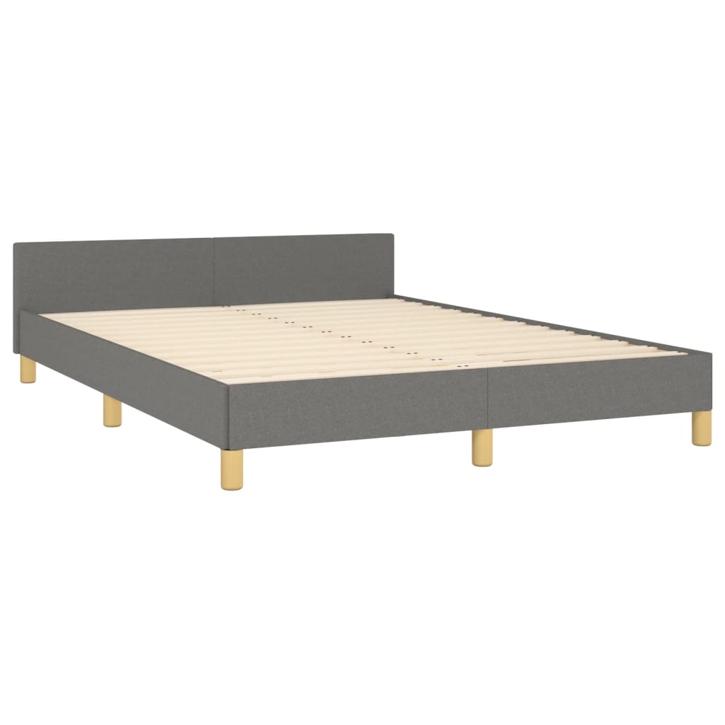 Bedframe met hoofdeinde stof donkergrijs 140x190 cm Bedden & bedframes | Creëer jouw Trendy Thuis | Gratis bezorgd & Retour | Trendy.nl