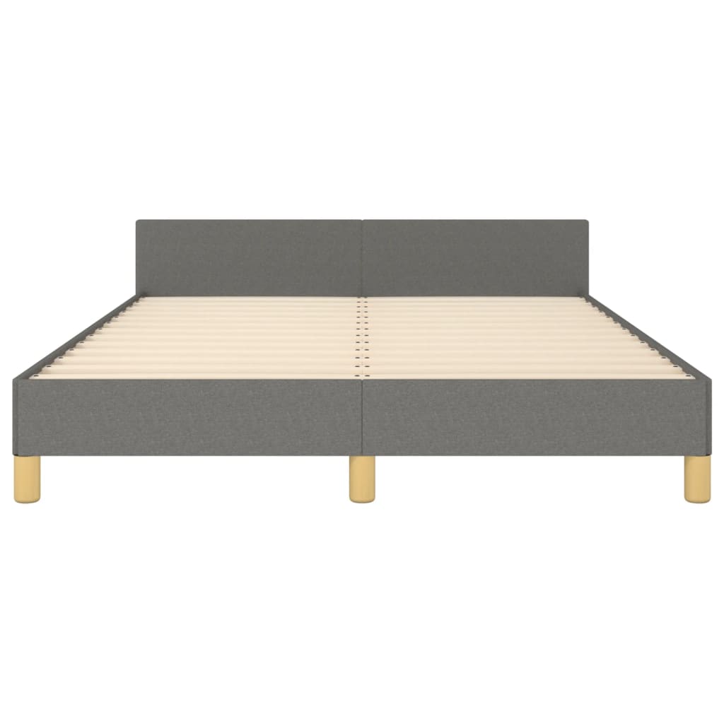 Bedframe met hoofdeinde stof donkergrijs 140x190 cm Bedden & bedframes | Creëer jouw Trendy Thuis | Gratis bezorgd & Retour | Trendy.nl