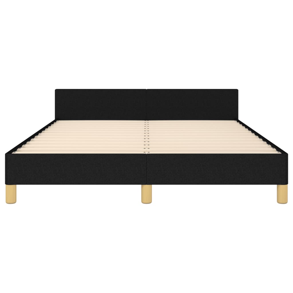 Bedframe met hoofdeinde stof zwart 140x190 cm Bedden & bedframes | Creëer jouw Trendy Thuis | Gratis bezorgd & Retour | Trendy.nl