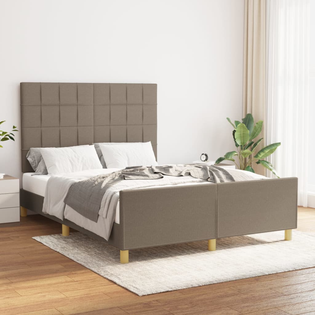 Bedframe zonder matras stof taupe 140x190 cm