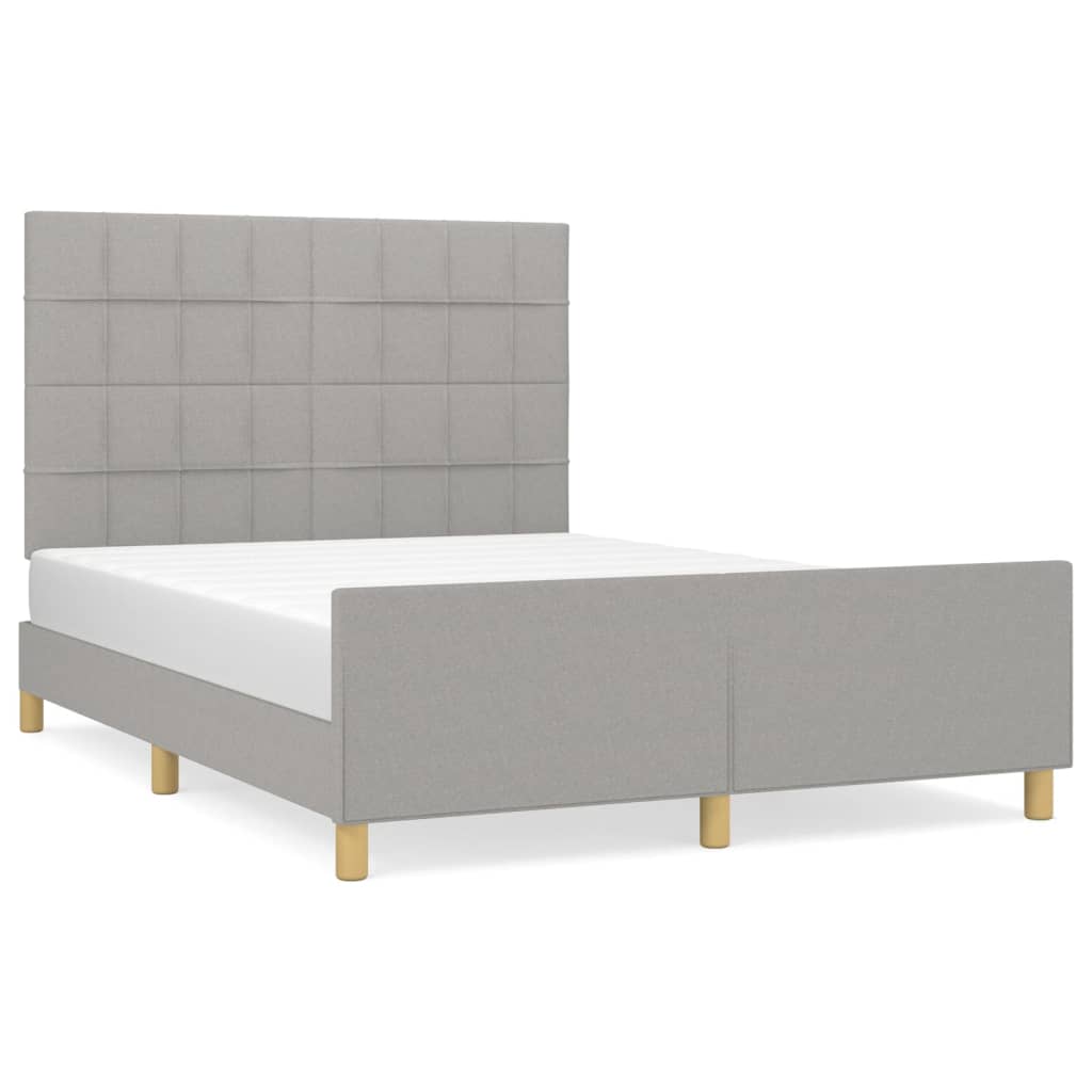 Bedframe met hoofdeinde stof lichtgrijs 140x200 cm Bedden & bedframes | Creëer jouw Trendy Thuis | Gratis bezorgd & Retour | Trendy.nl