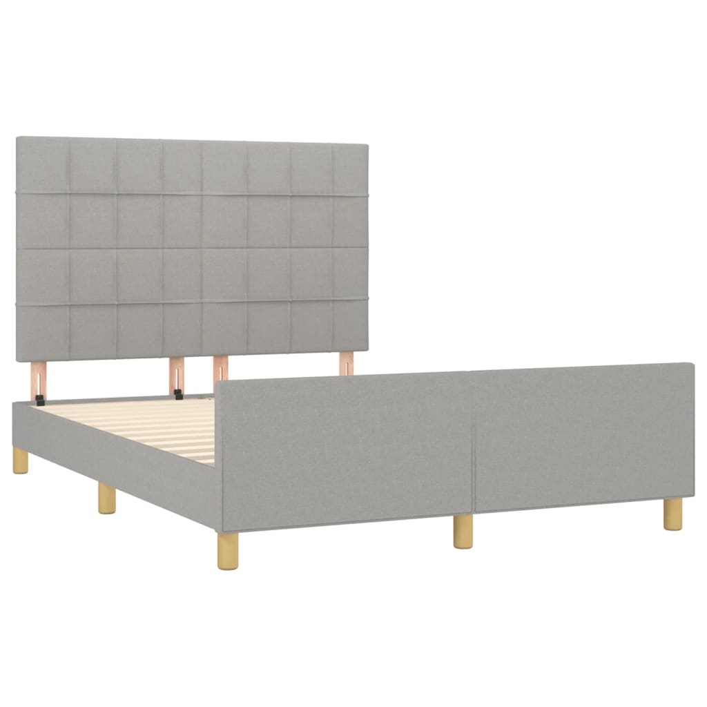 Bedframe met hoofdeinde stof lichtgrijs 140x200 cm Bedden & bedframes | Creëer jouw Trendy Thuis | Gratis bezorgd & Retour | Trendy.nl