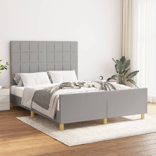 Bedframe met hoofdeinde stof lichtgrijs 140x200 cm Bedden & bedframes | Creëer jouw Trendy Thuis | Gratis bezorgd & Retour | Trendy.nl