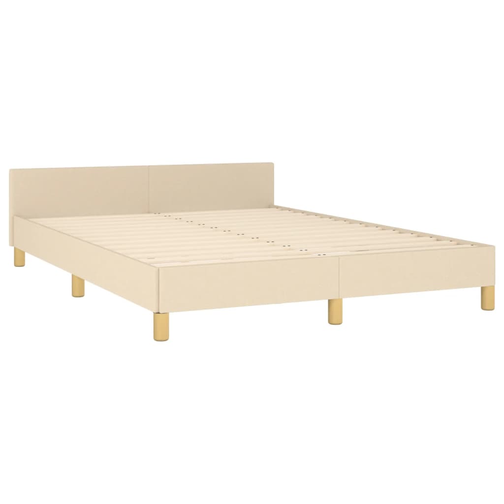 Bedframe zonder matras stof crèmekleurig 140x200 cm