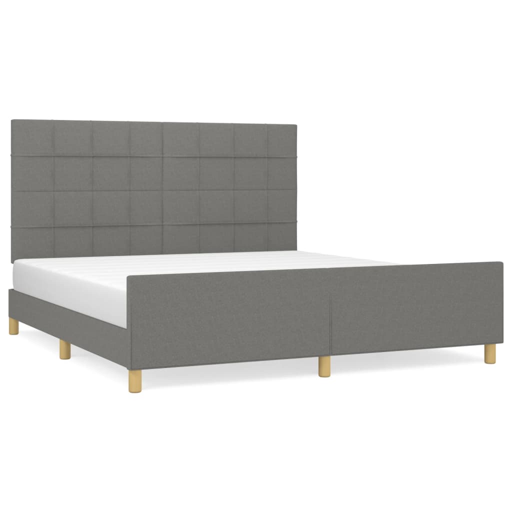 Bedframe zonder matras stof donkergrijs 160x200 cm