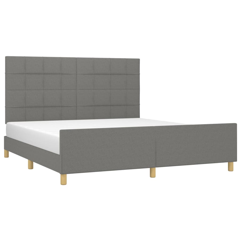 Bedframe zonder matras stof donkergrijs 160x200 cm