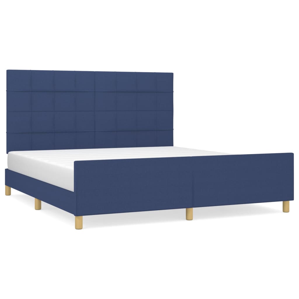 Bedframe zonder matras stof blauw 160x200 cm