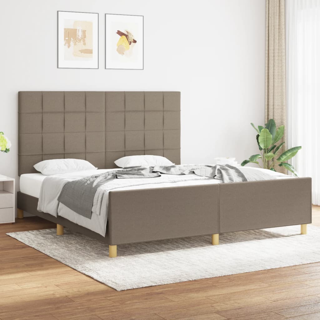 Bedframe zonder matras stof taupe 180x200 cm