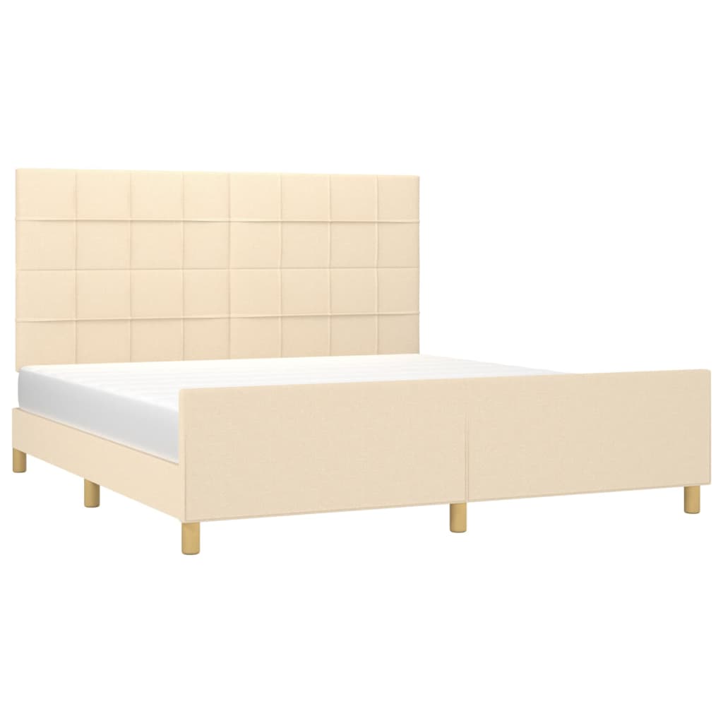 Bedframe zonder matras stof crèmekleurig 180x200 cm