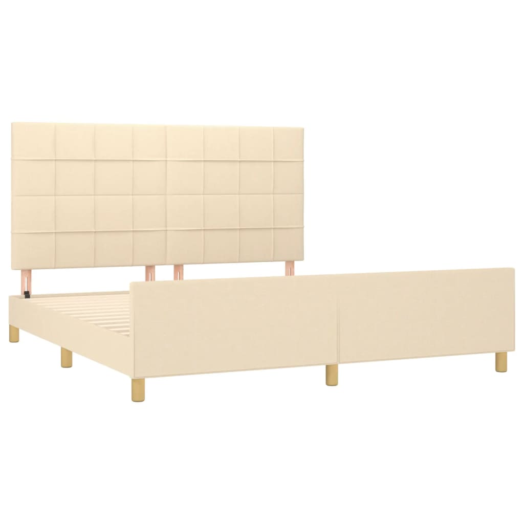 Bedframe zonder matras stof crèmekleurig 180x200 cm