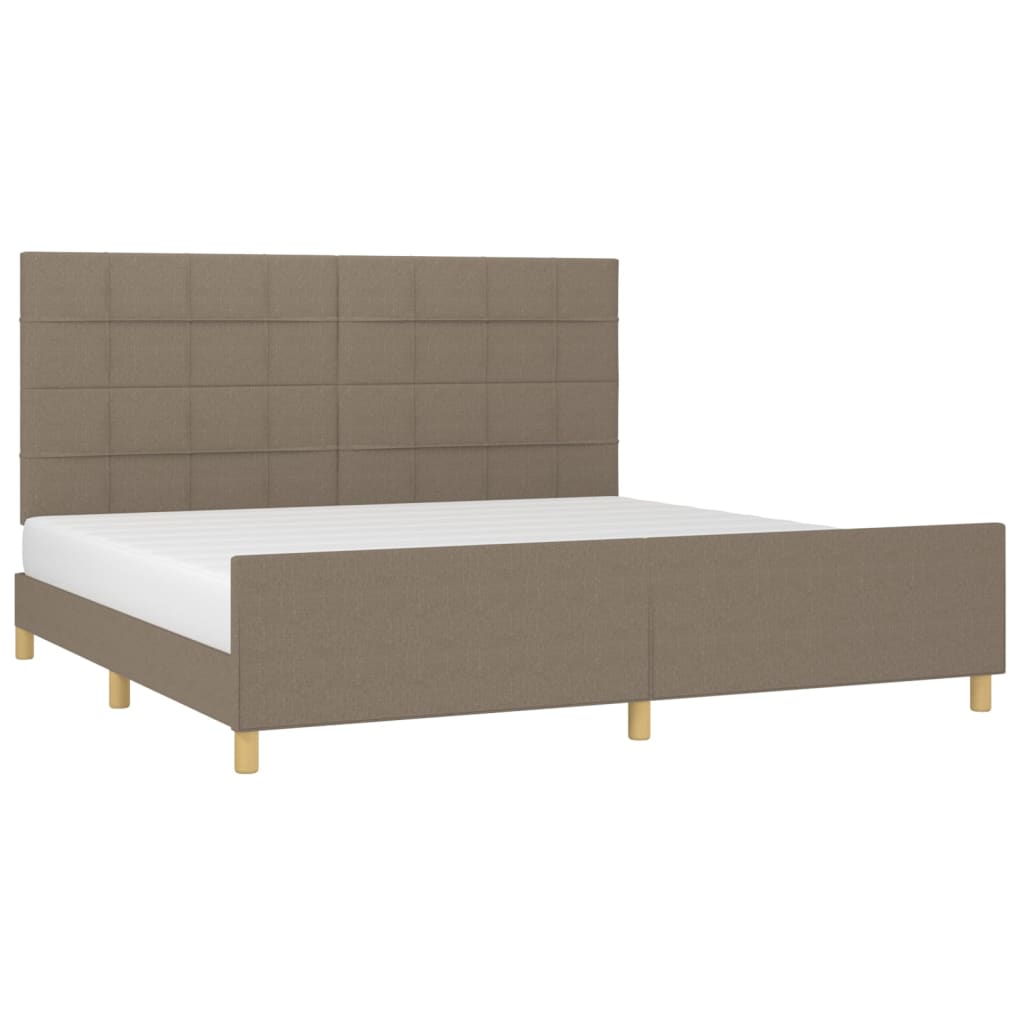 Bedframe zonder matras stof taupe 200x200 cm