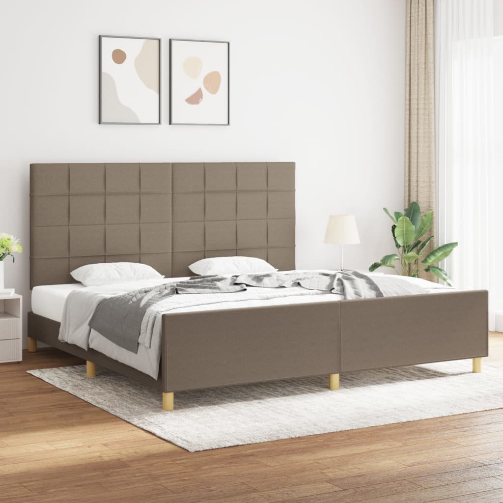 Bedframe zonder matras stof taupe 200x200 cm