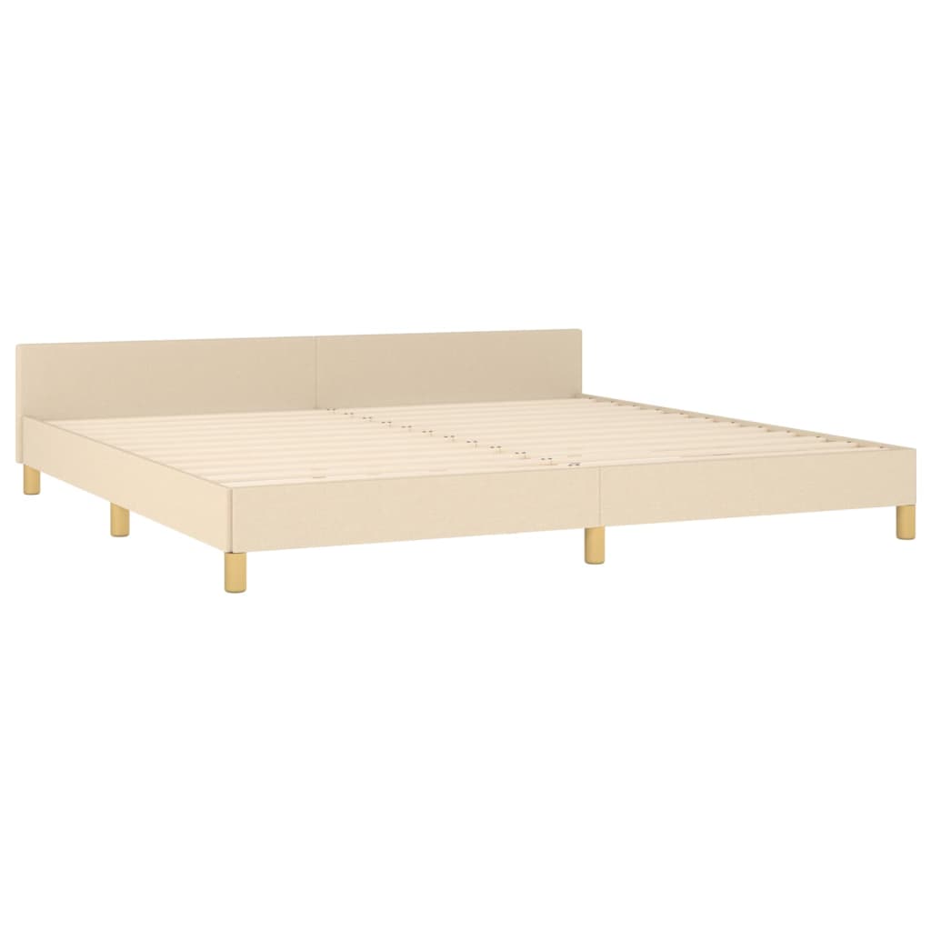 Bedframe zonder matras stof crèmekleurig 200x200 cm