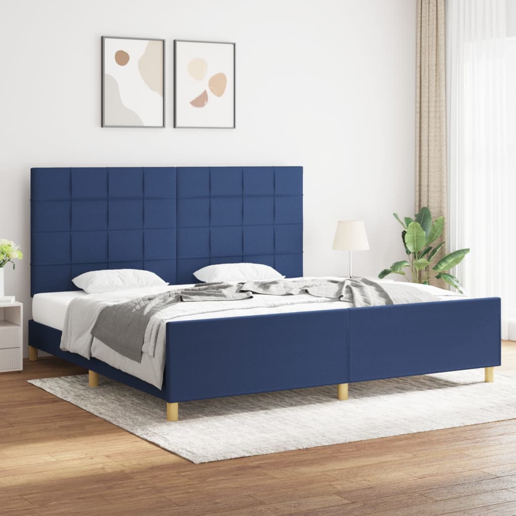 Bedframe zonder matras stof blauw 200x200 cm