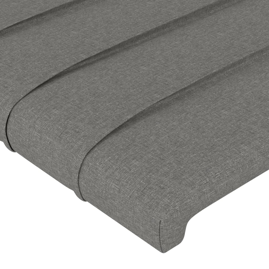 Bedframe met hoofdbord stof donkergrijs 80x200 cm Bedden & bedframes | Creëer jouw Trendy Thuis | Gratis bezorgd & Retour | Trendy.nl