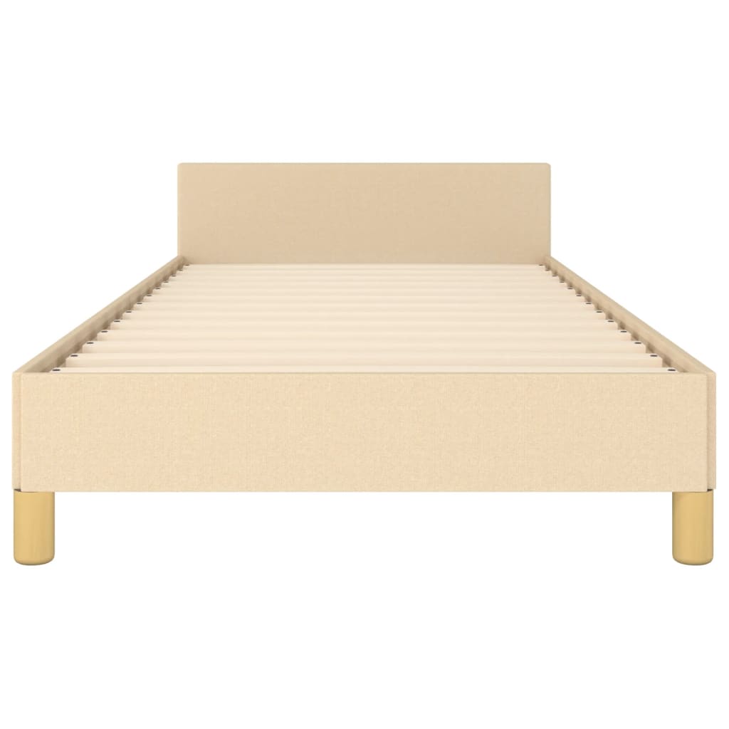 Bedframe met hoofdeinde stof crèmekleurig 100x200 cm Bedden & bedframes | Creëer jouw Trendy Thuis | Gratis bezorgd & Retour | Trendy.nl