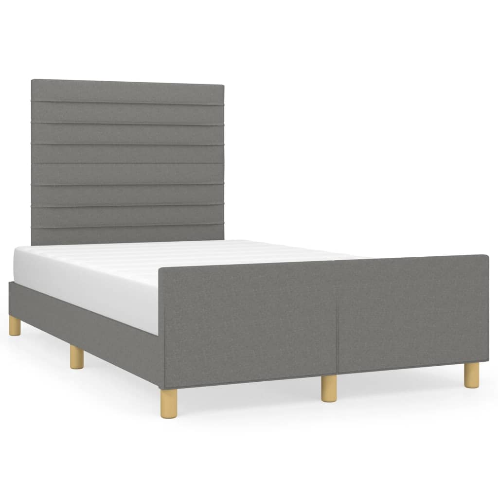 Bedframe met hoofdeinde stof donkergrijs 120x200 cm Bedden & bedframes | Creëer jouw Trendy Thuis | Gratis bezorgd & Retour | Trendy.nl