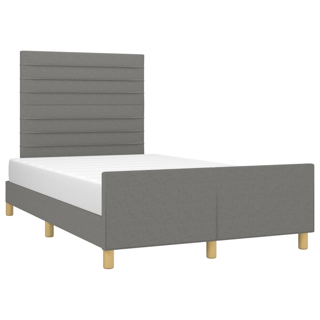 Bedframe met hoofdeinde stof donkergrijs 120x200 cm Bedden & bedframes | Creëer jouw Trendy Thuis | Gratis bezorgd & Retour | Trendy.nl