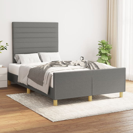 Bedframe met hoofdeinde stof donkergrijs 120x200 cm Bedden & bedframes | Creëer jouw Trendy Thuis | Gratis bezorgd & Retour | Trendy.nl